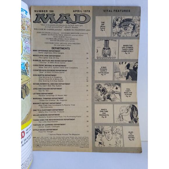 MAD Magazine #198 The Deep Movie Satire Alice TV Show Comic Book April 1978 - Picture 2 of 5